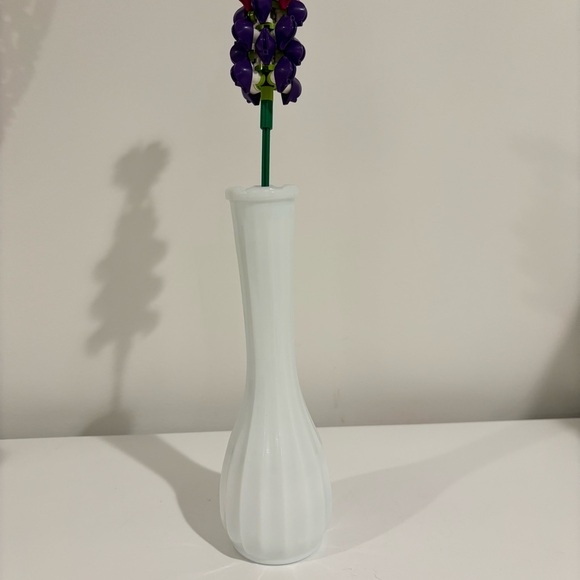 Vintage Other - Vintage hobnail around rim milk glass flower vase ring fire milk glass bud vase